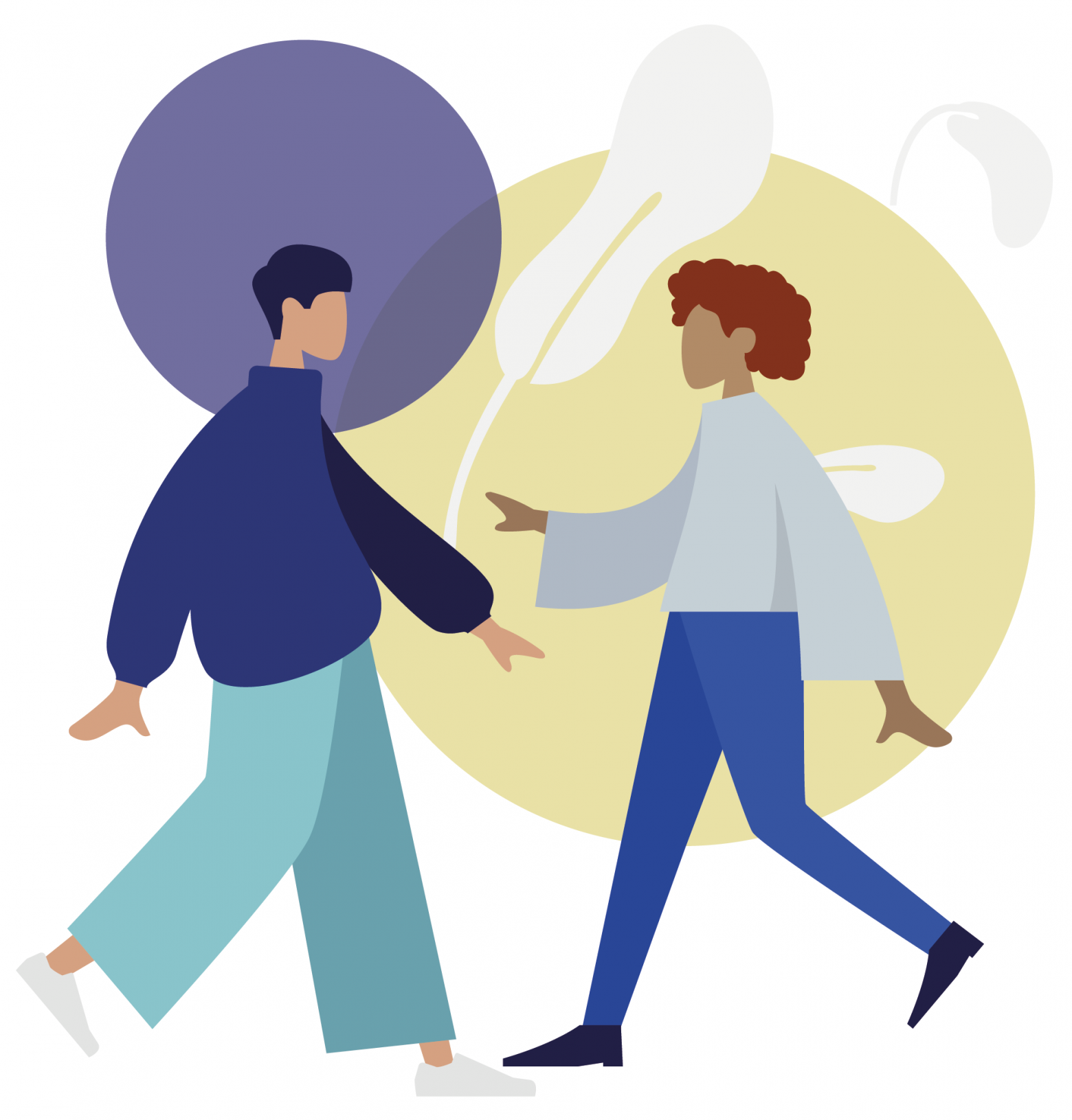 A man and a woman illustration